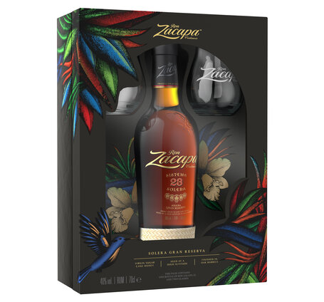 Rum Ron Zacapa 23 Años Solera Centenario Geschenkpackung mit 2 Gläsern