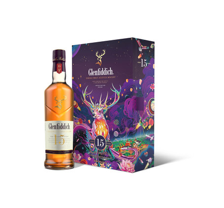 Glenfiddich Pure Malt Whisky 15 Years CNY Geschenkpackung mit 2 Gläser (limitiert) (solange Vorrat)
