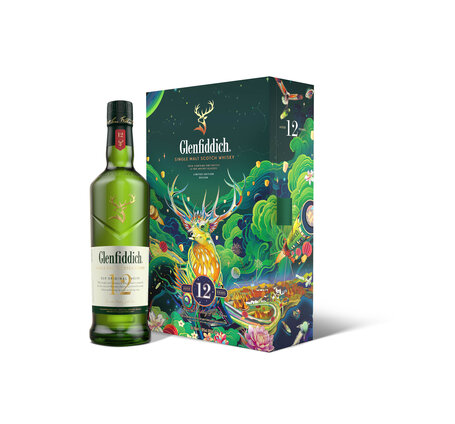 Glenfiddich Pure Malt Whisky 12 Years CNY Geschenkpackung mit 2 Gläser (limitiert) 