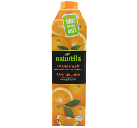 Naturella Wesergold Orangensaft 100% direkt gepresst EW Tetra 8-Pack