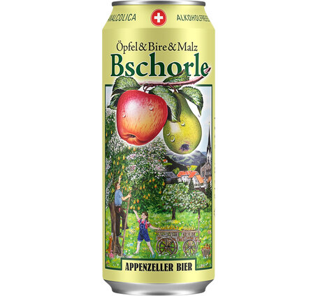 Appenzeller Bschorle Öpfel & Bire & Malz alkoholfrei 0.5% 50 cl Dose 6-Pack