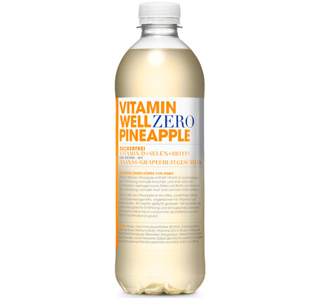 Vitamin Well Zero Pineapple 50 cl PET (solange Vorrat - wird nicht mehr hergestellt)