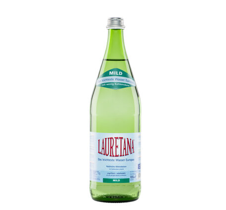 Lauretana Mineral mit Kohlensäure (mild) 1 Liter Glas 