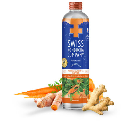 Swiss Kombucha Rüebli-Kurkuma-Ingwer 40cl EW-Glas (auf Anfrage – kein Rückgaberecht)
