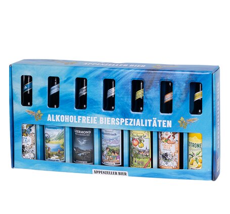 Appenzeller Bier Geschenk 7 x 33 cl EW Flaschen alkoholfreie Bierspezialitäten (Zur Zeit nicht Lieferbar)
