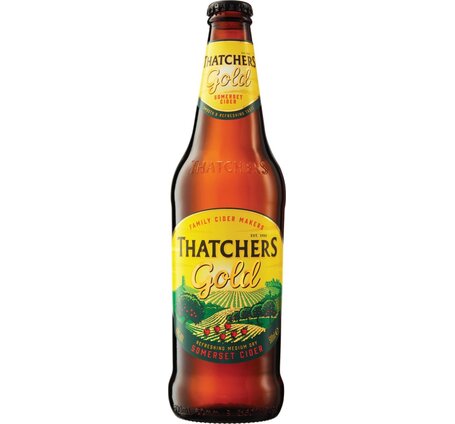 Thatchers Gold Cider mit Alkohol EW Glas