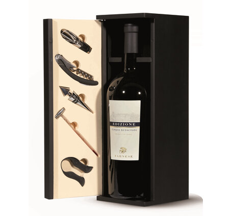 Edizione 1.5 Liter Holzkiste mit Zubehör Cinque Autoctoni  VDT L: 2018 Fantini Rosso Barrica