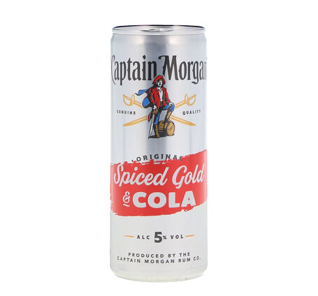 Rum Captain Morgan Original Spiced Gold & Cola 25 cl cl Dose 5°