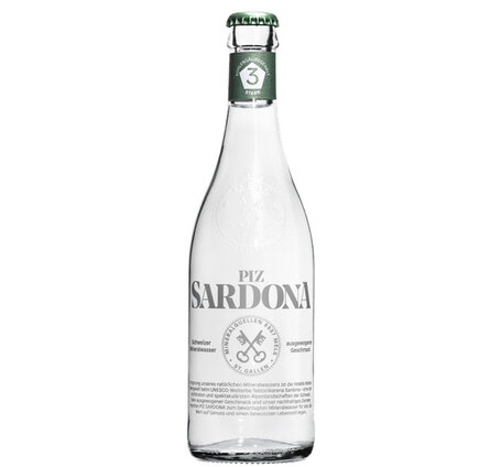 Piz Sardona Mineralwasser stark prickelnd Nr. 3 75 cl - Depot -.50