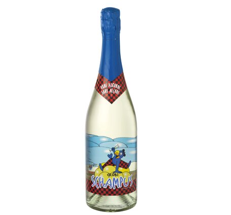 Schampus Globi Tafelgetränk mit Traubensaft moussierend (Knallkorken)