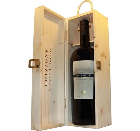 Edizione 1.5 Liter Holzkiste Cinque Autoctoni  VDT Fantini Rosso Barrica