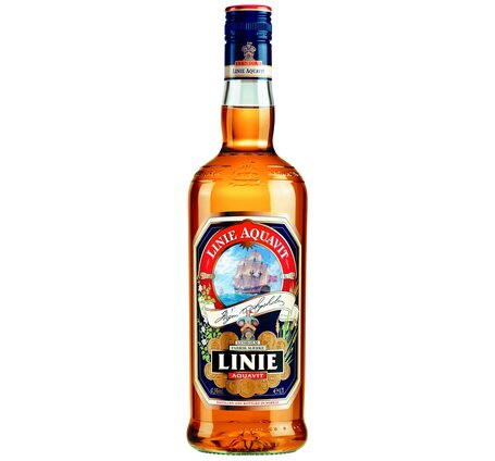 Linie-Aquavit Dill Koreander, Lysholm Fabrik Merke, Norwegen