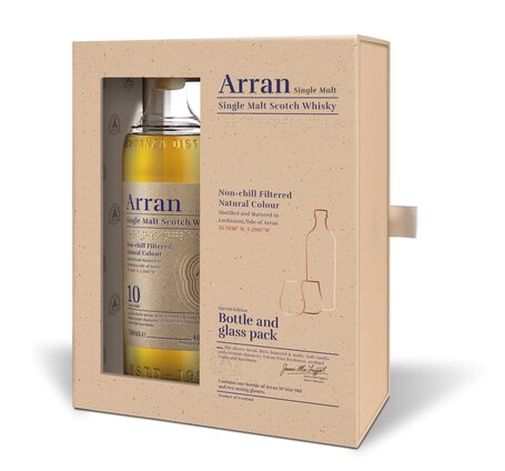 Whisky Arran Single Malt 10 years old 46° Isle of Arran Geschenkpackung mit 2 Gläser (solange Vorrat)