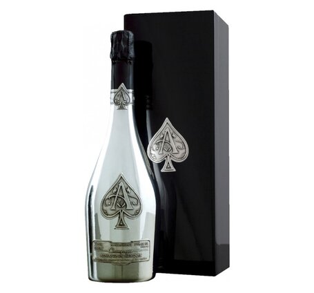 Champagne Armand de Brignac Ace of Spades Blanc de Blancs SILBER 75 cl (in 1er Holz-Schatulle) (Rarität)