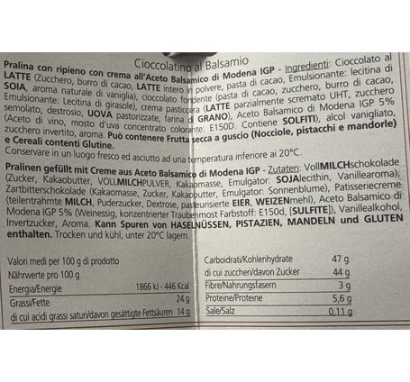 Cioccolatino al Balsamico 200g (solange Vorrat)