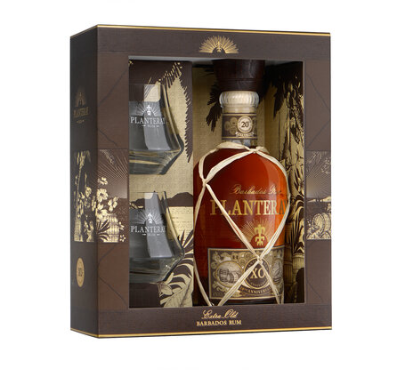 Rum Planteray XO 20th Anniversary Geschenk-Packung mit 2 Gläser