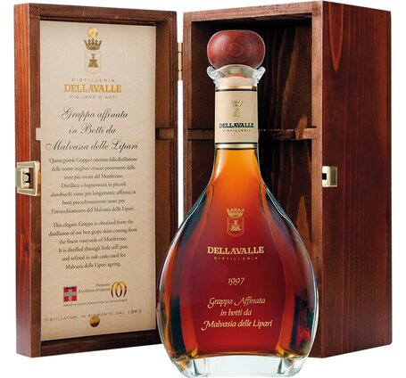 Grappa Dellavalle Affinata in Botti da Malvasia Holzkistchen
