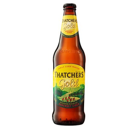 Thatchers Gold Cider mit Alkohol EW Glas