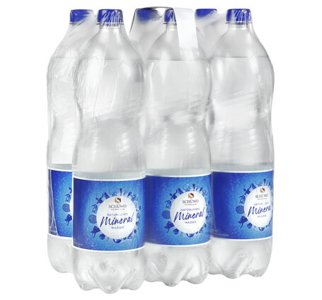 SCHÜWO Mineralwasser blau MIT Kohlensäure 1.5 L PET EW 6-Pack