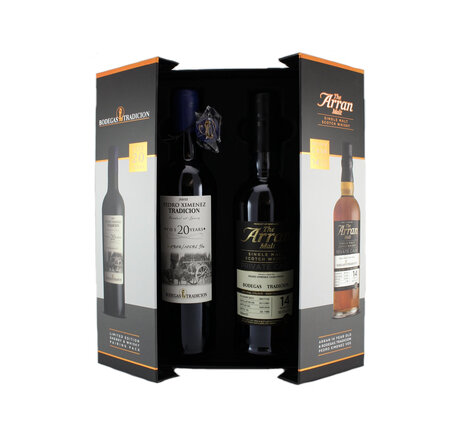 Whisky Arran Single Malt 50 cl Pedro Ximenez Cask Finish 52.4°  inkl. 1 Fl. Sherry Pedro Ximenez 20 years old 50 cl 15° Geschenkpackung
