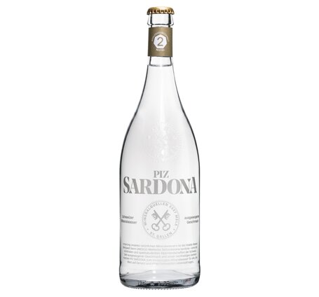 Piz Sardona Mineralwasser mit mittel Kohlensäure 75 cl Depot -.50