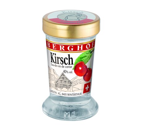 Kirsch Berghof Altsilber Portion 2 cl Trinkglas